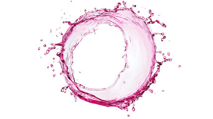 Pink abstract watercolor background with splashes  isolated on white background