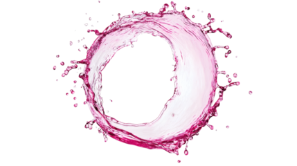 Pink abstract watercolor background with splashes  isolated on white background