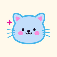 cat with blue and pink color