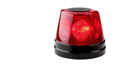 Red Emergency Beacon Light for Safety and Warning, Isolated  on white and transparent Background