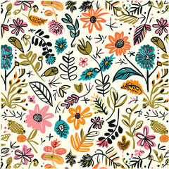 Floral pattern design vector template