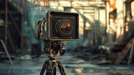 Vintage Camera in Ruins: A Nostalgic Still