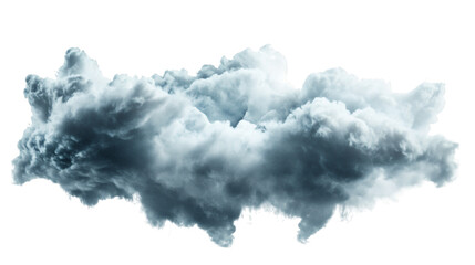 A blue and black clouds isolated on white background