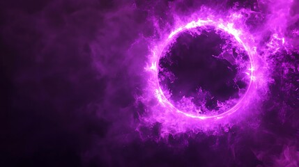 Purple Fire Ring Abstract Background Image