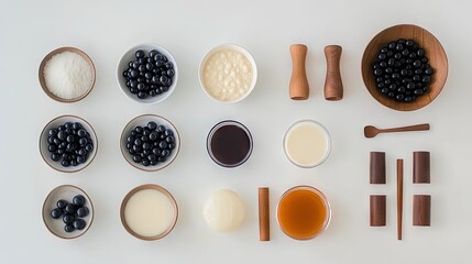 A step-by-step layout of the kheer-making process with labeled ingredients.