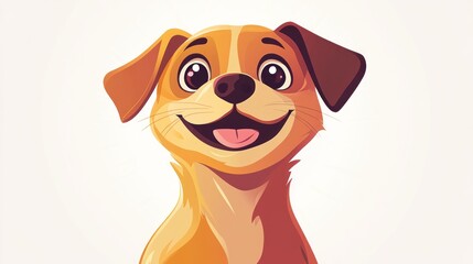 Fototapeta premium Happy cartoon puppy dog portrait.