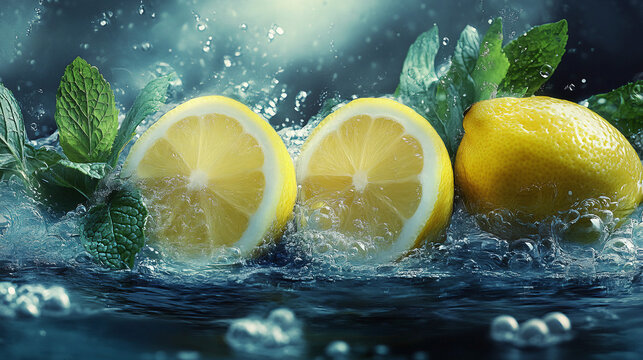meon leaf splash water