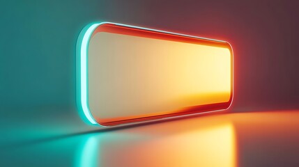 Illuminated Rectangular Panel With Neon Border