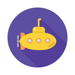 Obraz premium Sea submarine with periscope icon. Vector illustration.