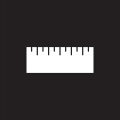 Ruler icon isolated on black background. Vector illustration.