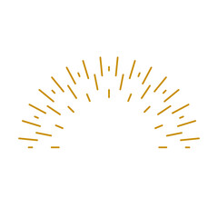 Obraz premium Vintage sunburst with lines, featuring sunset beams, a half circle with radial rays, or a sunrise design. Boho style with a modern, minimalist bohemian aesthetic. Vector illustration.