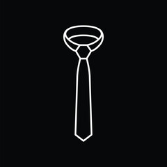 Neck tie, tie line icon isolated on black background. Vector illustration.