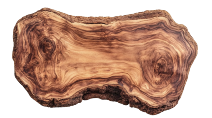 A wooden piece of wood isolated on white background