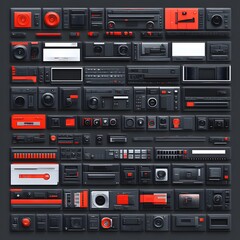 Obraz premium Retro electronic devices and components collection.