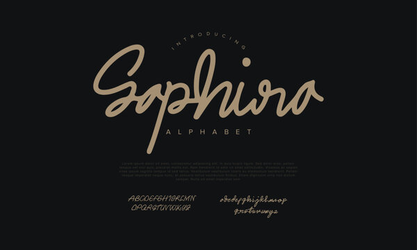 Saphira handwrite signature font Calligraphy Logotype Script Brush Font Type Font lettering handwritten