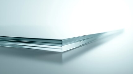 Close-up of layered glass, showcasing its transparency and edge.