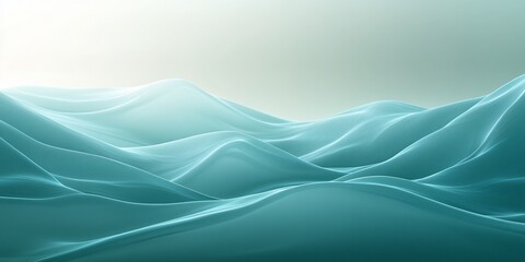 Teal abstract hills, soft light, calming scene, website background