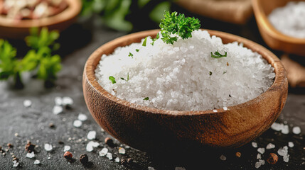Low Sodium Recipes Healthy Cooking Bowl of Sea Salt Fresh Ingredients Culinary Art Nutrition Wellness Dietary Options Flavorful Meals Preparation Techniques