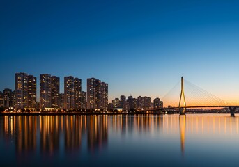 Fototapeta premium タワーマンションの夜景・不動産イメージ