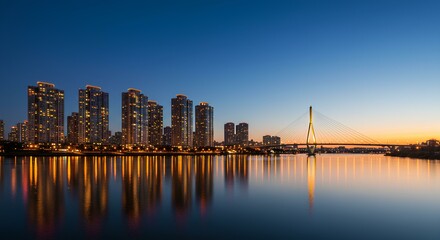 Naklejka premium タワーマンションの夜景・不動産イメージ