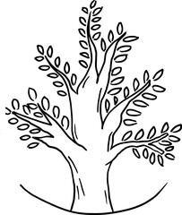 Set of hand drawn sketches of flowers and branches in elegant style.