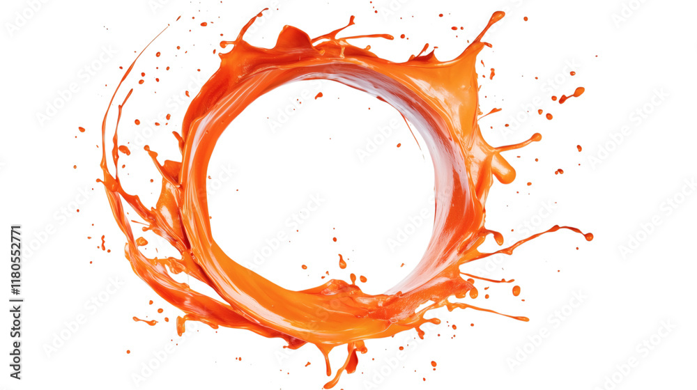 Canvas Prints orange water  splashes collide isolated on white background