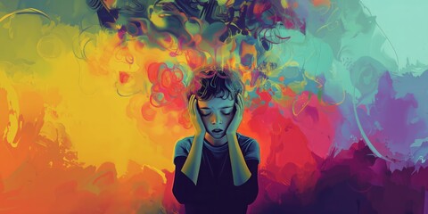 a graphic simulation of ADHD - Generative AI	