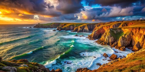 Baie de Loguivy: Breathtaking Coastal Scenery, Brittany, France - Picturesque Beach, Dramatic Cliffs, Ocean Views