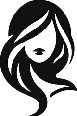 silhouette sketch of a logo icon, a symbol of a modern minimalist woman's face as a symbol of beauty