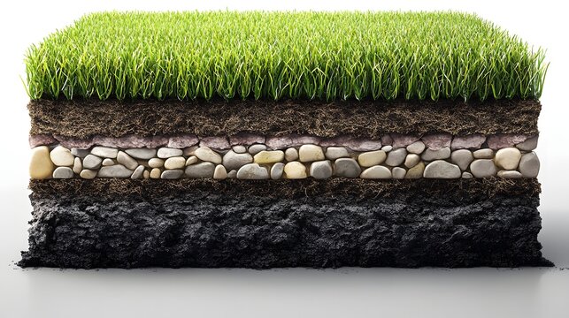 Grass, Soil, Rock Layers: Earth's Composition