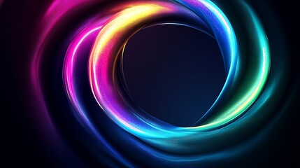 Abstract Colorful Swirling Neon Light Design