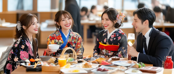 和服姿の新年会