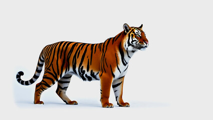 Obraz premium A photo of a tiger on a white background