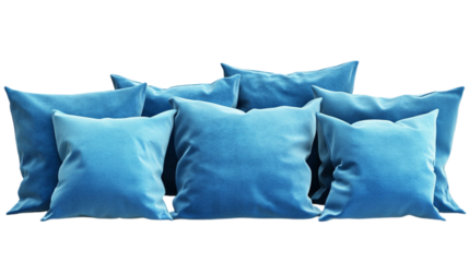Soft Blue Velvet Cushions Set, Home Decor Pillows blue tone home decor blue isolated on transparent background