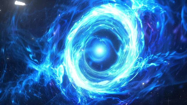 blue glowing round shape energy field seamless looping overlay 4k virtual video animation background