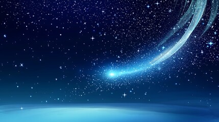 Obraz premium A starry night sky with a comet shooting through it