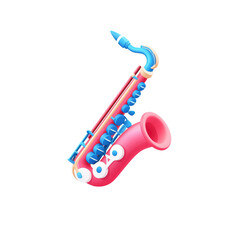 Colorful Cartoon Saxophone Illustration