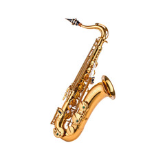Elegant Gold Saxophone on a White Background