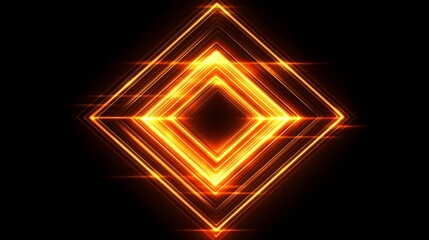 Glowing Orange Diamond Light Abstract Design
