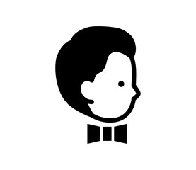 蝶ネクタイをした男性の横顔のイラスト　ベクター
