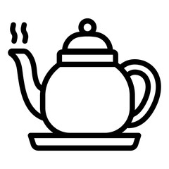 Teapot with steam representing British tea culture