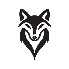 Fox head silhouette vector icon. Fox icon, logo, vector.