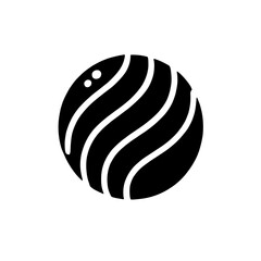 Abstract Orb Icon:  A sleek, minimalist design of a black orb with wavy lines, perfect for branding, websites, or app interfaces. 