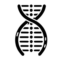 DNA Double Helix: A simple yet powerful black and white illustration of a DNA double helix, perfect for scientific presentations, educational materials, and more.