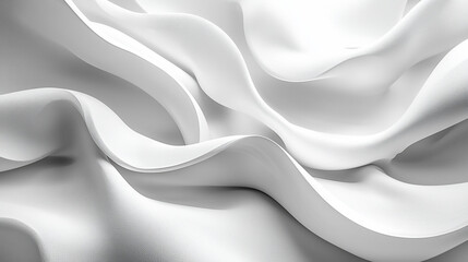 Obraz premium Abstract white flowing fabric waves background.