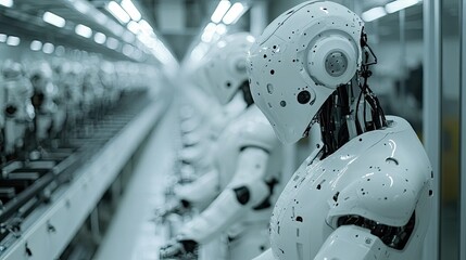 Futuristic Robotic Assembly Line: A Glimpse into Automated Manufacturing