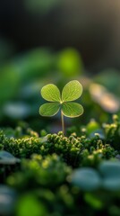 Close-up of Lucky Leaf Clover. St Patrick's Day hat. St Patrick's Day	