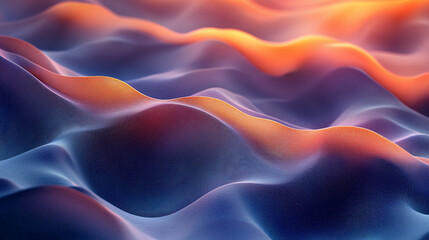 Fototapeta premium Abstract wavy landscape with sunset colors.