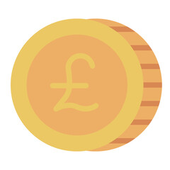 British pound sterlinf flat icon representing UK currency