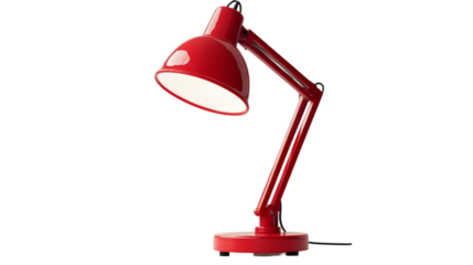 Red Adjustable Desk Lamp, Modern Office Lighting red lamp desk lamp red light isolated on transparent background